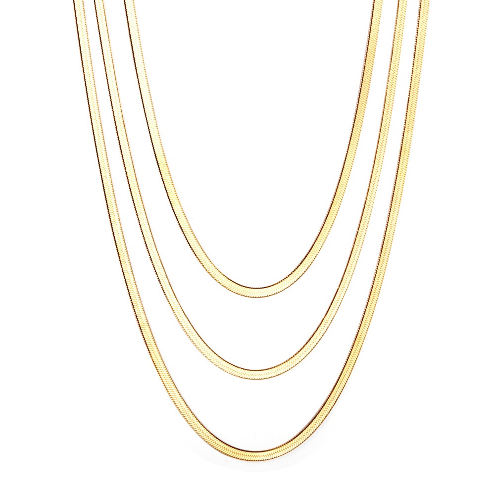 Herringbone chain gold plated necklace