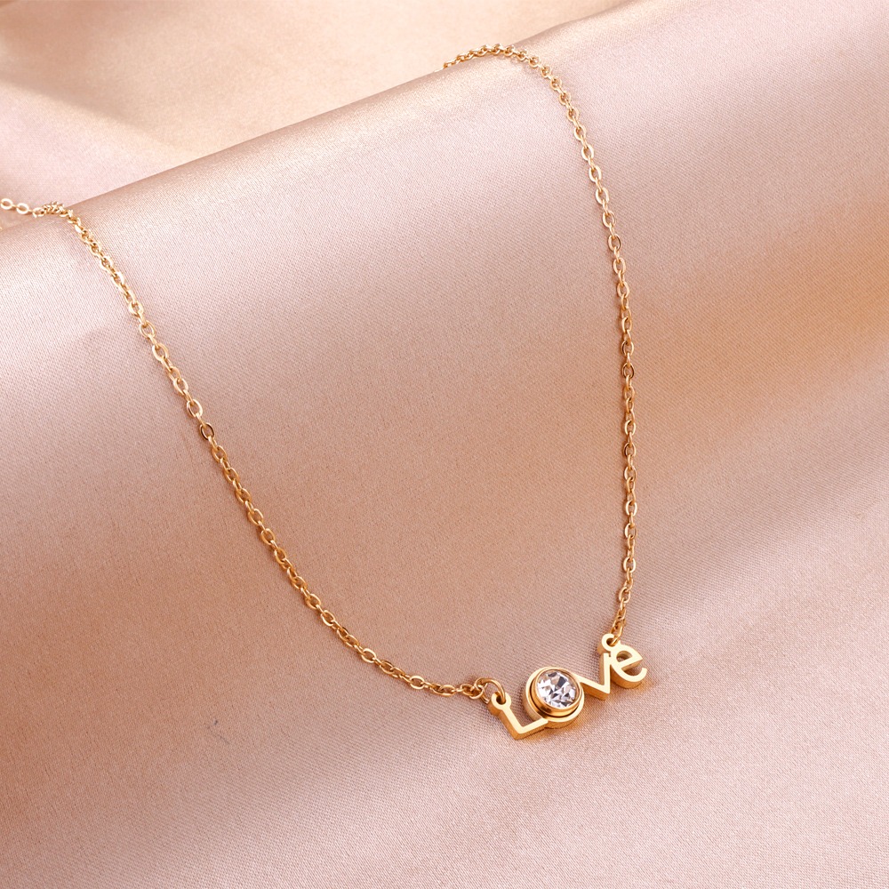 LOVE gold plated women necklace