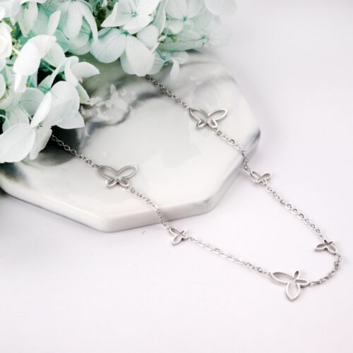 Butterfly Silver Necklace For Women