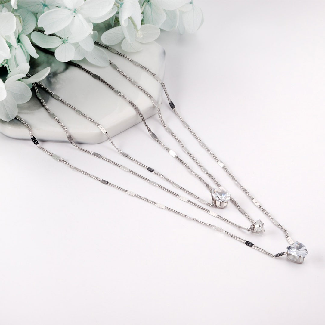 Triple pearl women necklace