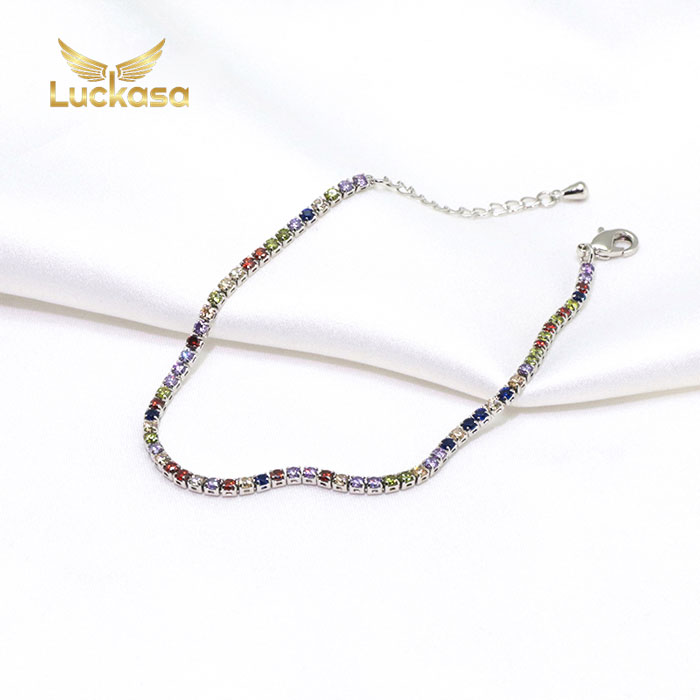 Multi color gemstones bracelet