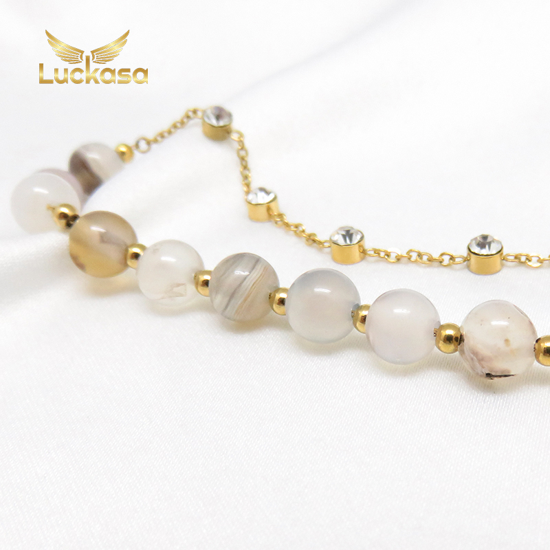 Stone pearl bracelet